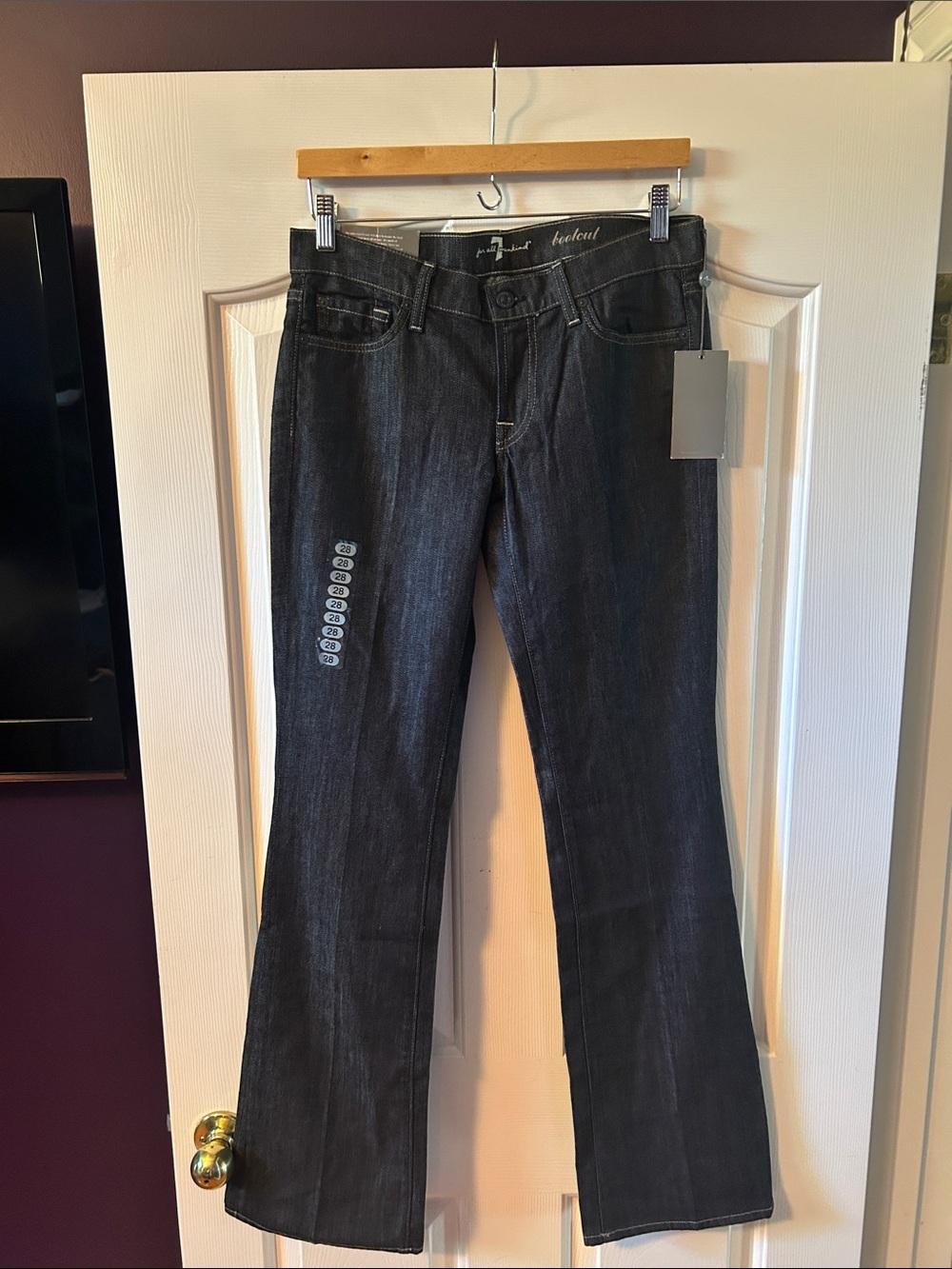 7 For All Mankind Dark Blue original Boot Cut Jeans - Picture 3 of 7